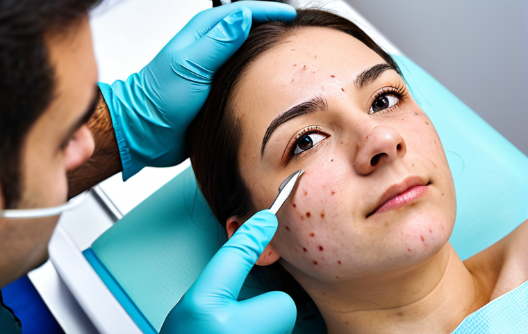 여드름 압출 비용 - Professional Esthetician Consultation**

"An esthetician in a clean, modern clinic, fully clothed in...