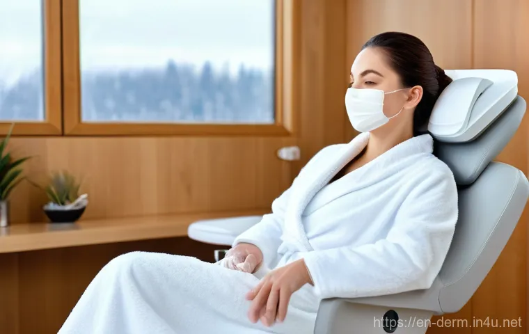 피부과 시술 할인 정보 - **Prompt 1: Winter Skin Renewal in a Modern Medspa**
    A serene, elegant woman in her late 30s wit...