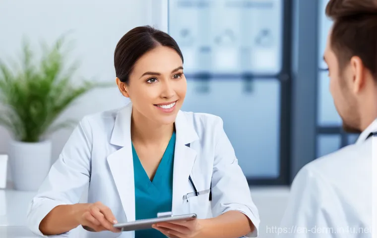 피부과 보톡스 비교 - **Prompt:** A diverse group of four individuals, two women and two men ranging from late 20s to earl...