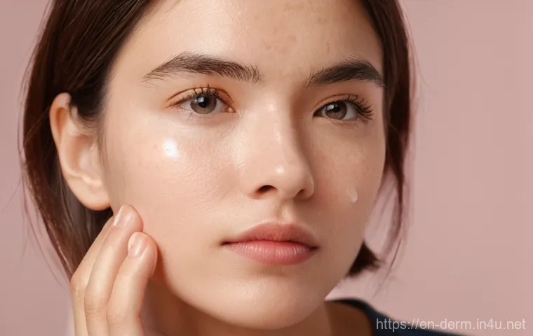 피부 자극 줄이는 시술 - **Prompt:** A close-up, artistic shot of a person, gender-neutral, in their late twenties, gently to...