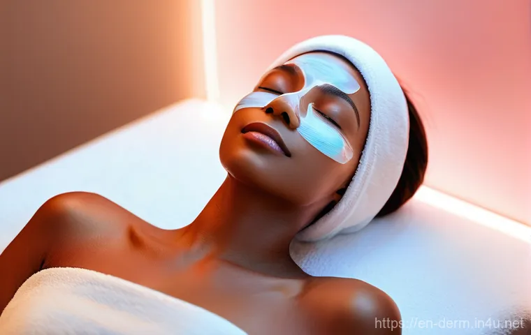 피부 자극 줄이는 시술 - **Prompt:** A close-up, artistic shot of a person, gender-neutral, in their late twenties, gently to...